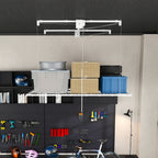 White Overhead Garage Storage Rack 4x8 FT for High Ceilings