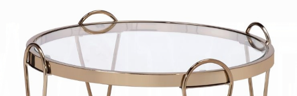 Zekera Mirrored & Champagne Finish End Table