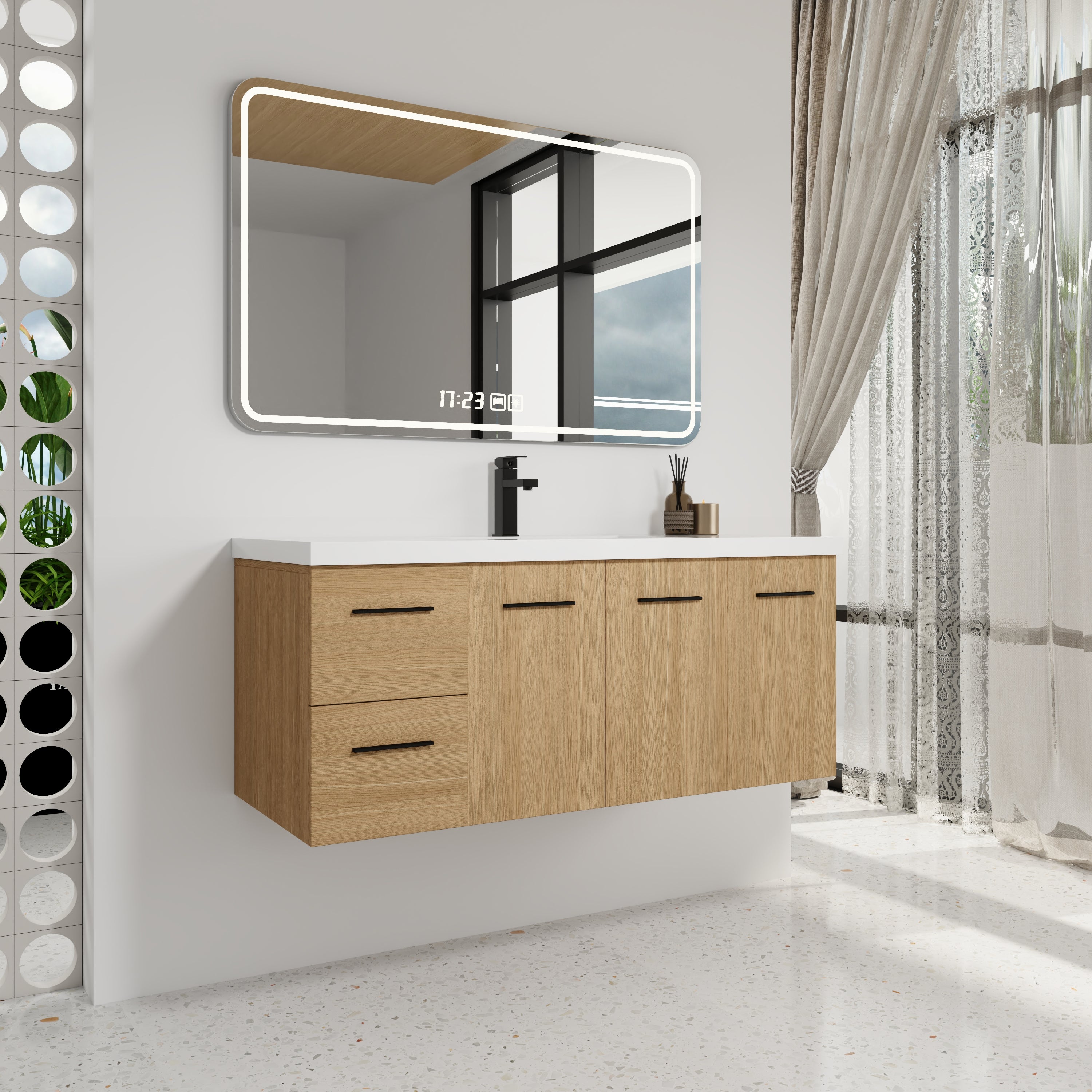 48" Light Wood Bathroom Vanity