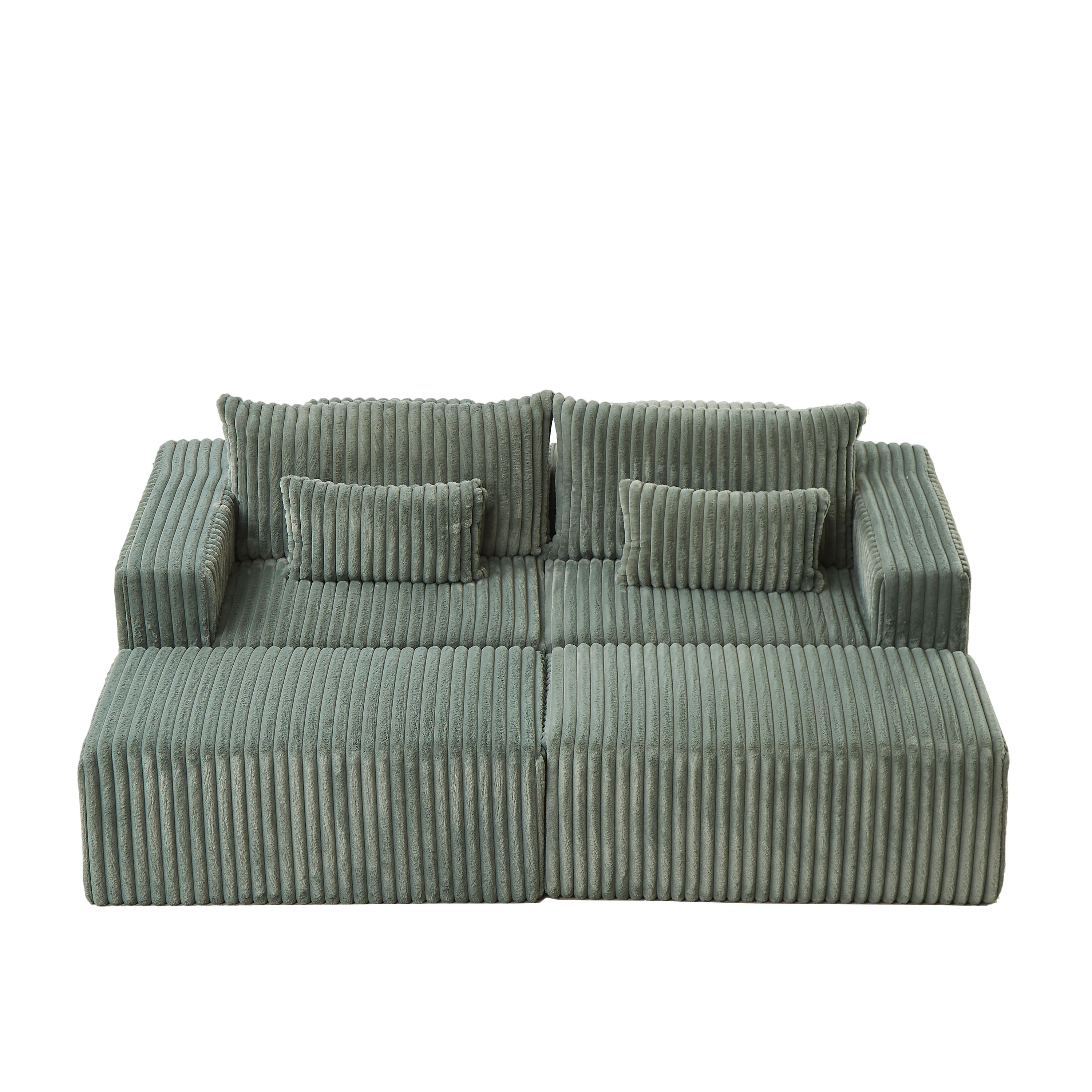 87' Oversized Sectional Lounge Chaise with Plush Corduroy Fabric