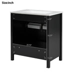 30-Inch Bathroom Vanity with Ceramic Sink and Ample Storage