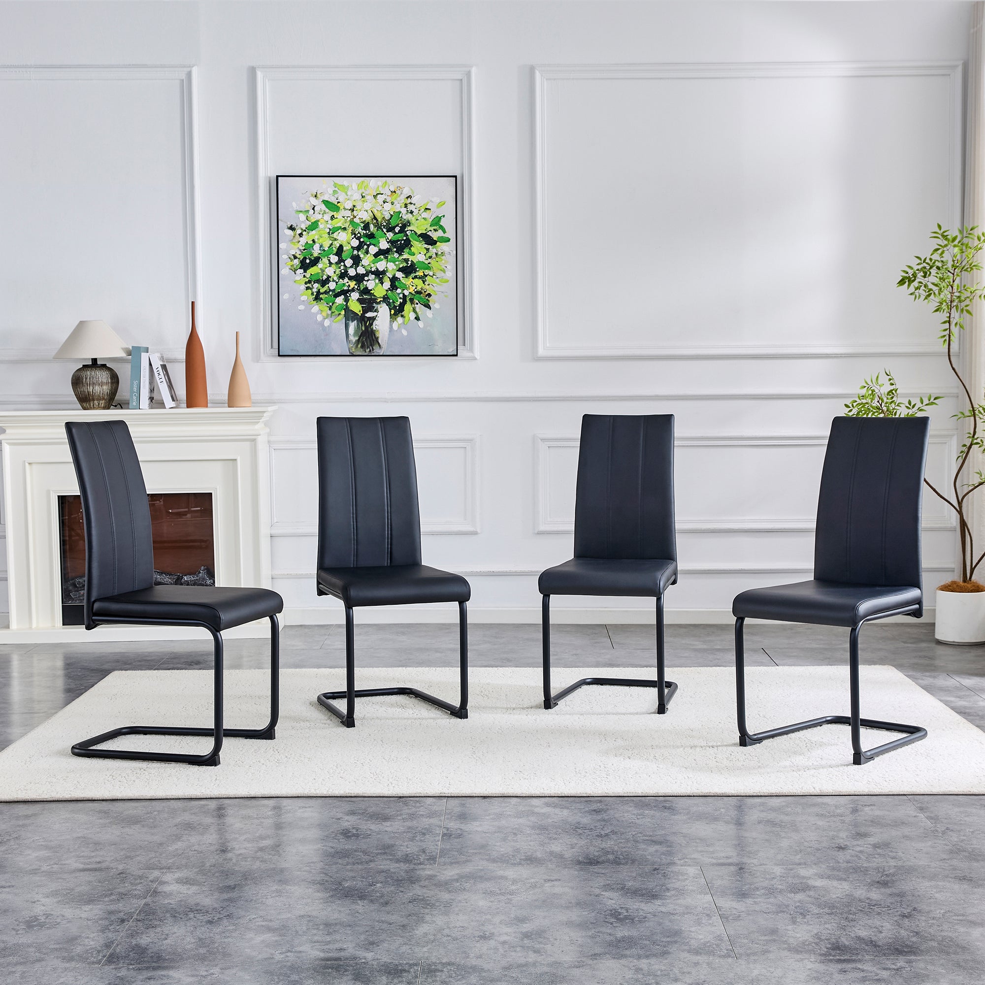 2-Pack PU Upholstered Dining Chairs