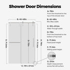 Frameless Single Sliding Shower Doors Without Soft-Close