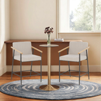 Counter Stool with Iron Frame - Set of 2 - Espresso + Beige