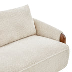 75 In. Curved Boucle Upholstered Sofa - Solid Wood Frame Couch