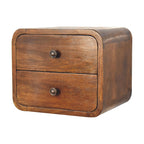 Solid Wood Floating Mini Nightstand - 2 Drawers