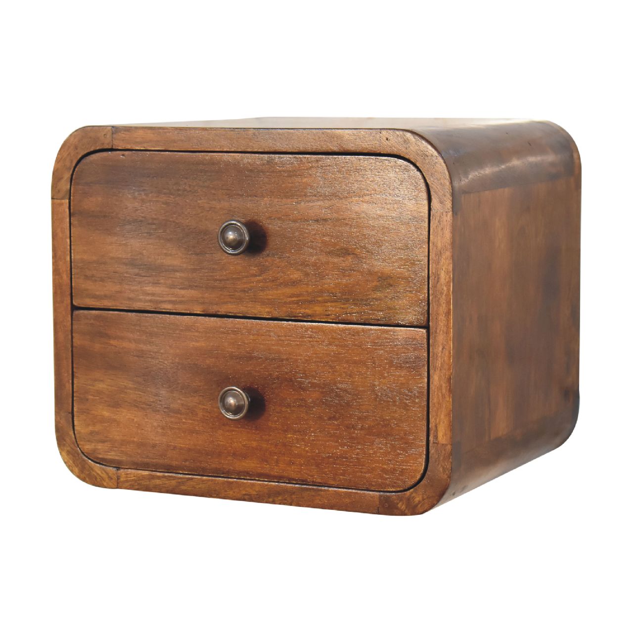 Solid Wood Floating Mini Nightstand - 2 Drawers