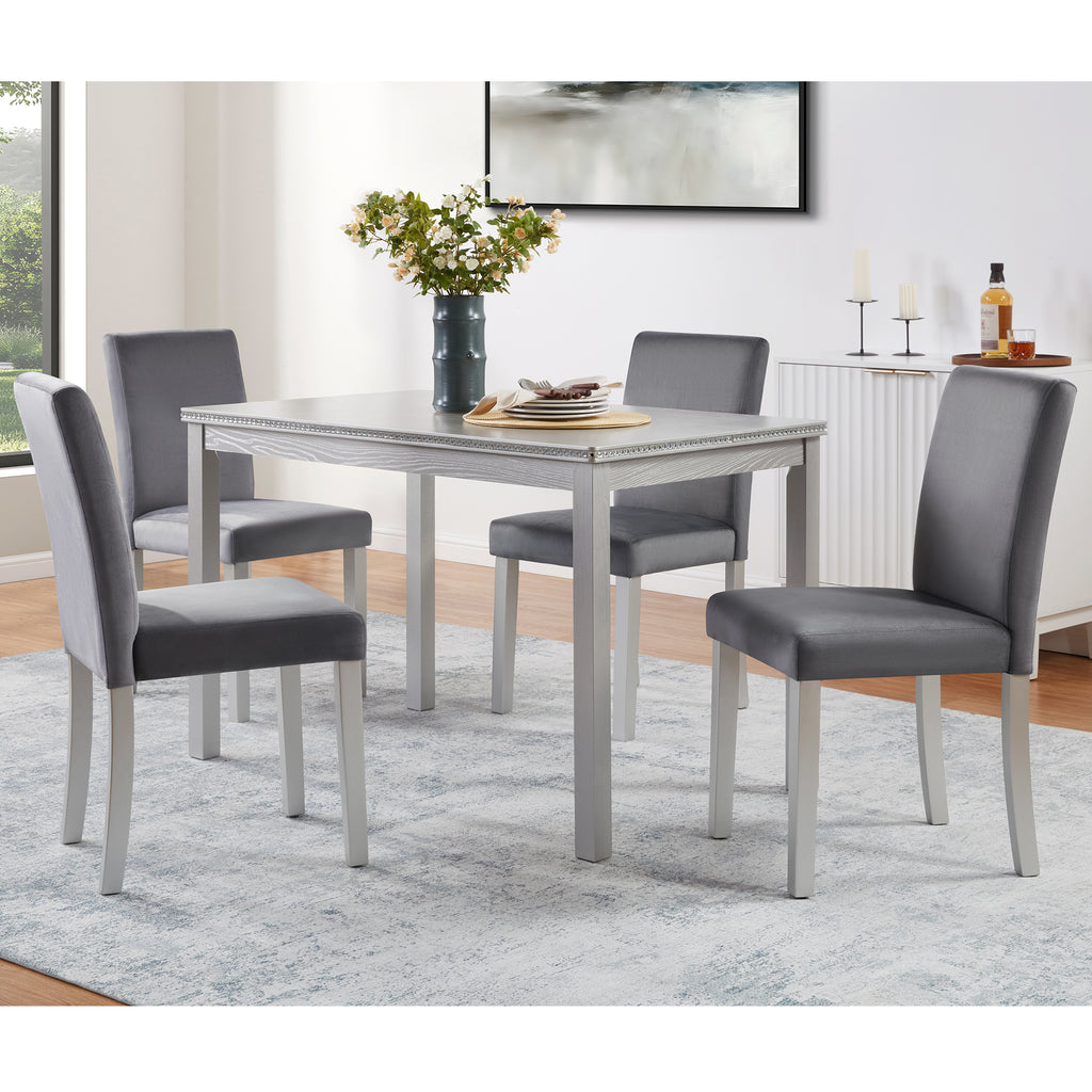 5 Piece Wooden Dining Table Set