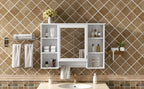 3-in-1 Bathroom Mirror Cabinet - 41-inch Wall Mounted