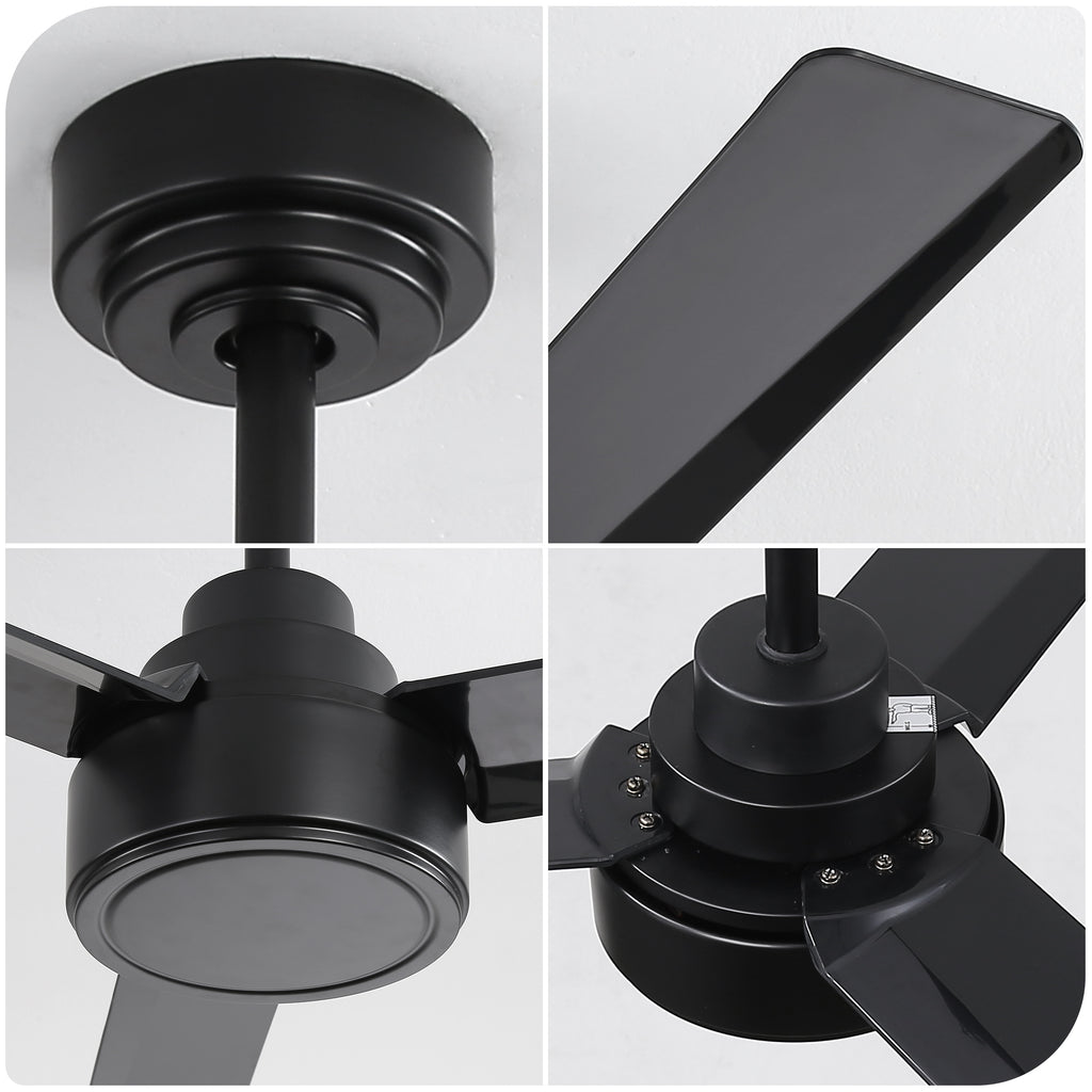 52" Outdoor Ceiling Fan Without Light - 3 ABS Blades