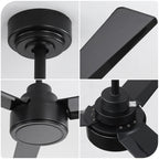 52" Outdoor Ceiling Fan Without Light - 3 ABS Blades
