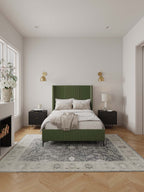 Promenade Upholstered Velvet 48" Bed in Moss