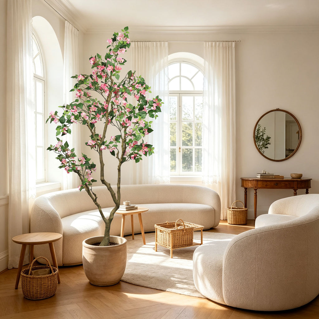 7FT Artificial Bougainvillea Tree with Realistic Flowers
