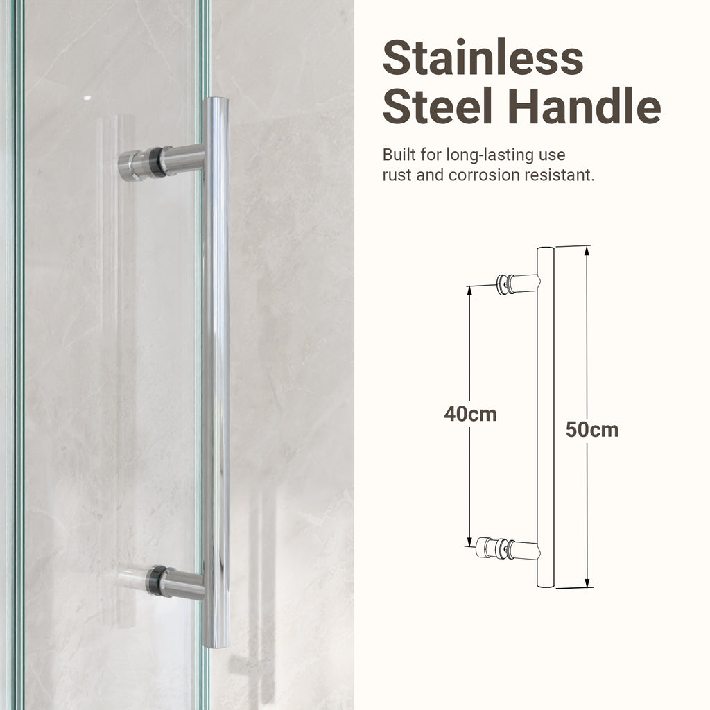 Frameless Single Sliding Shower Door – 5/16" Clear Tempered Glass