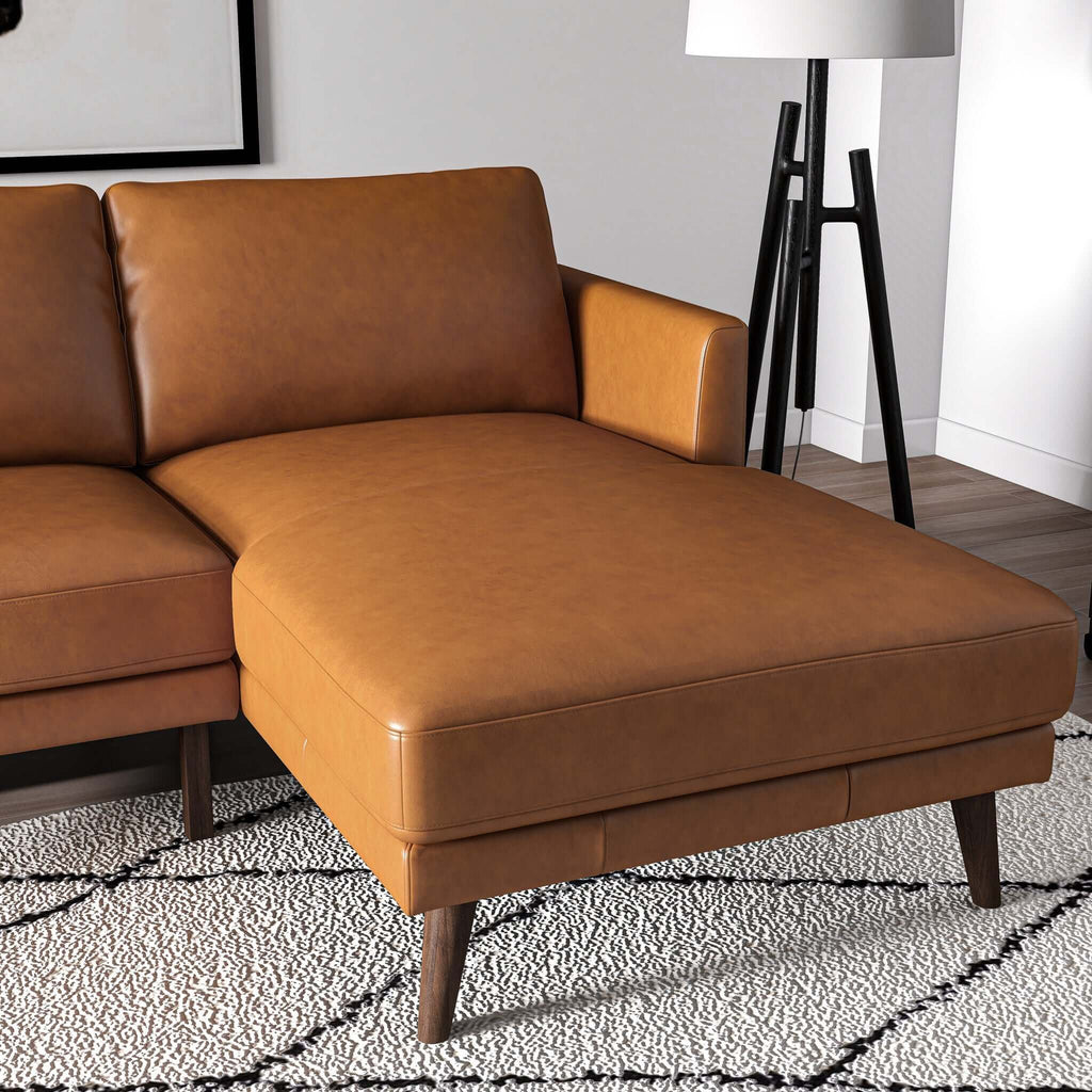 Lore L-Shaped Genuine Leather Sectional