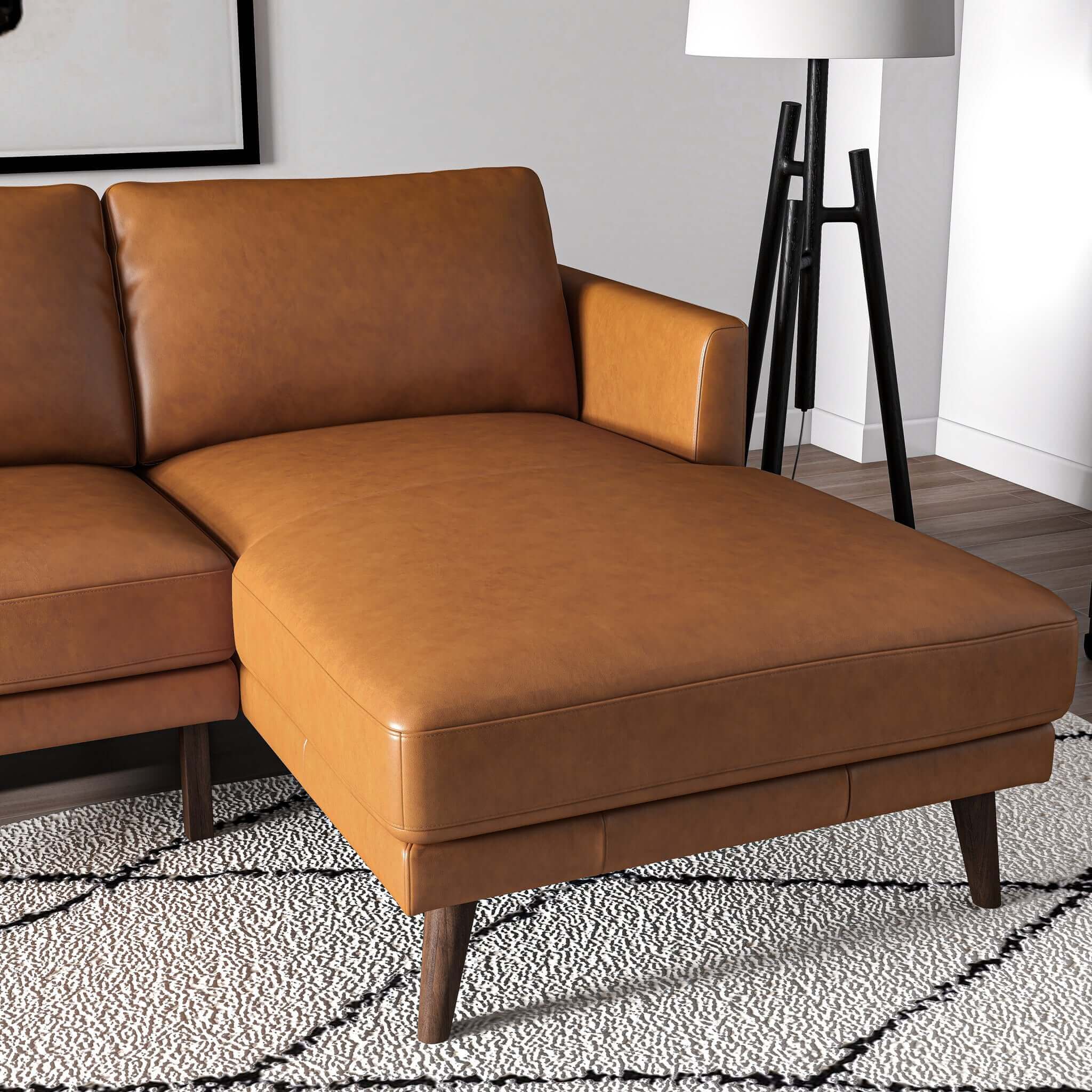 Lore L-Shaped Genuine Leather Sectional