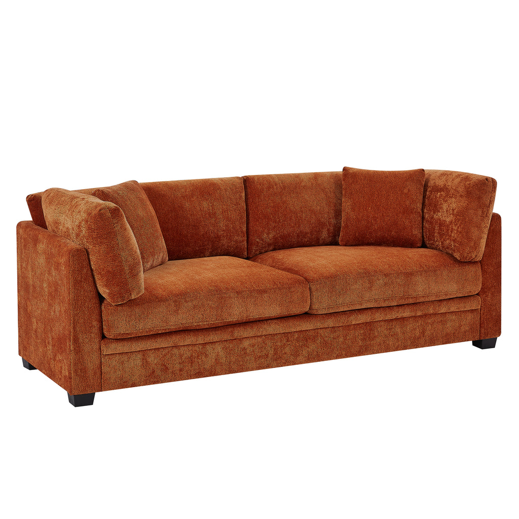 83.50" Modern Flared Arms Sofa (Caramel)