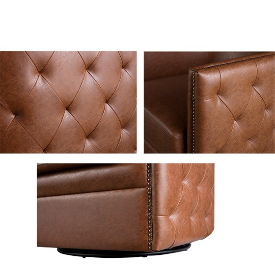 Tufted Barrel Swivel Chair