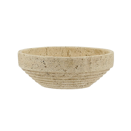 Cement Ribbed Decorative Bowl
