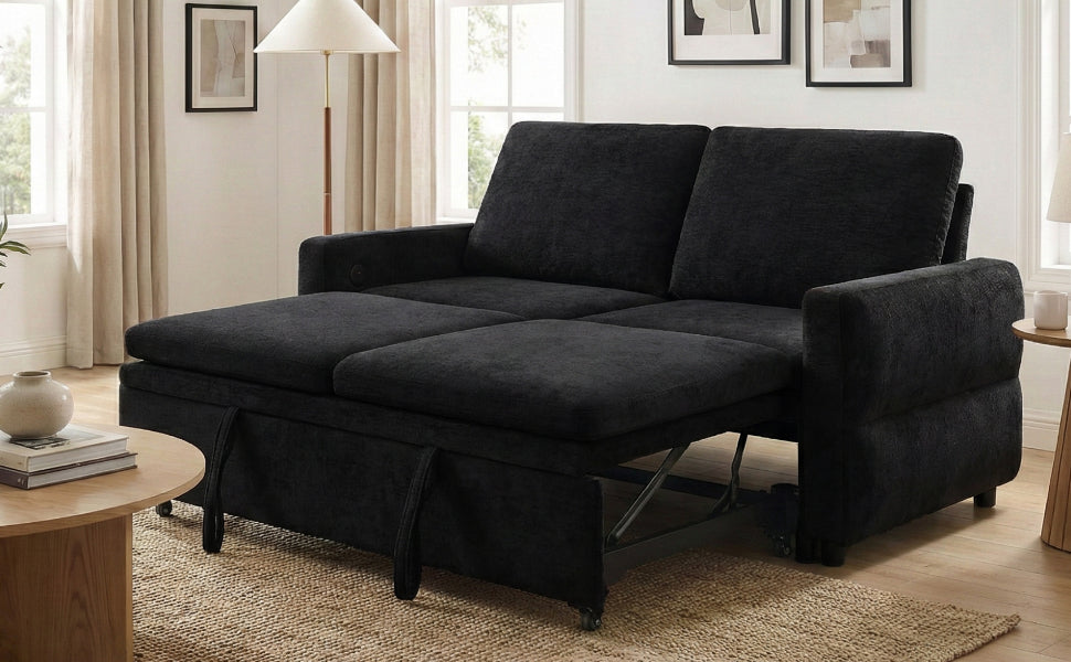 Convertible Sofa Bed 62.75" Sleeper Sofa Loveseat
