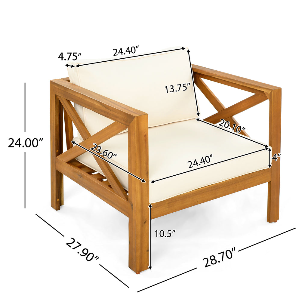 Patio Conversation Set, Outdoor Wood Leisure Seat (Set of 2)