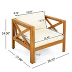 Patio Conversation Set, Outdoor Wood Leisure Seat (Set of 2)