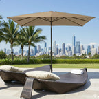 6.5 x 10 ft Khaki Rectangular Patio Umbrella