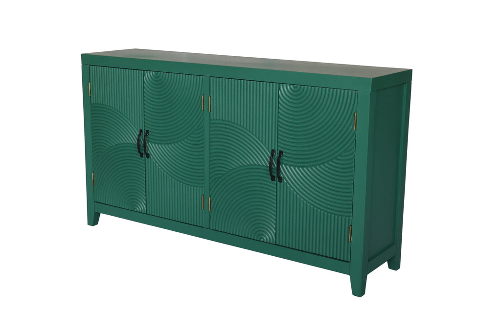 59" Green Accent Cabinet with 4 Doors