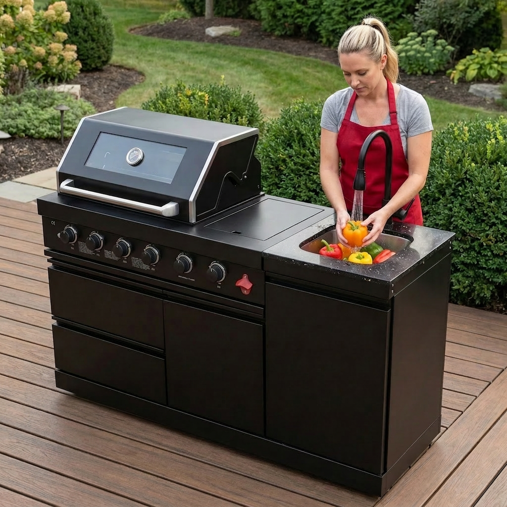 Deluxe Stainless Steel Propane Gas Outdoor Kitchen Grill