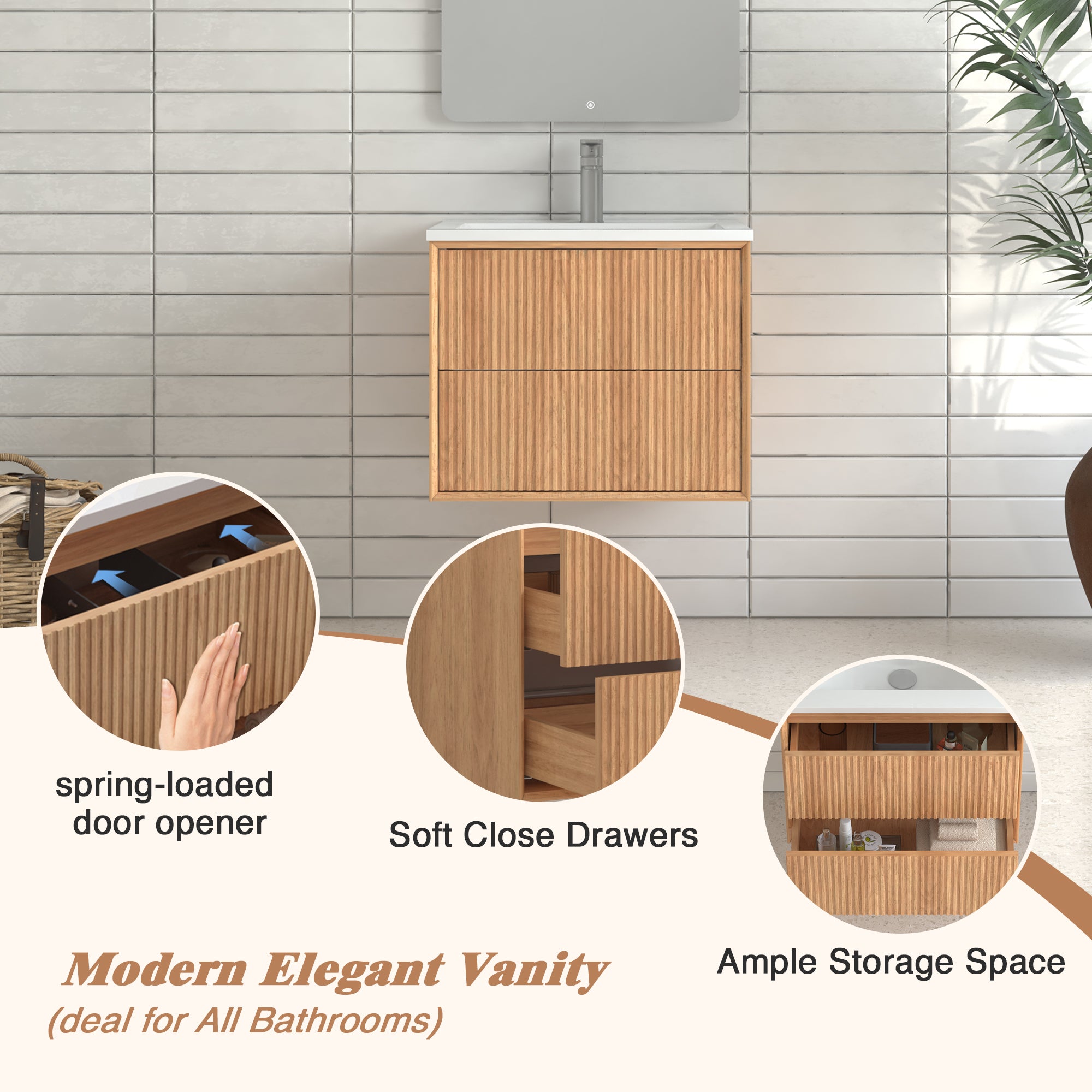24'' Floating Bathroom Vanity Set