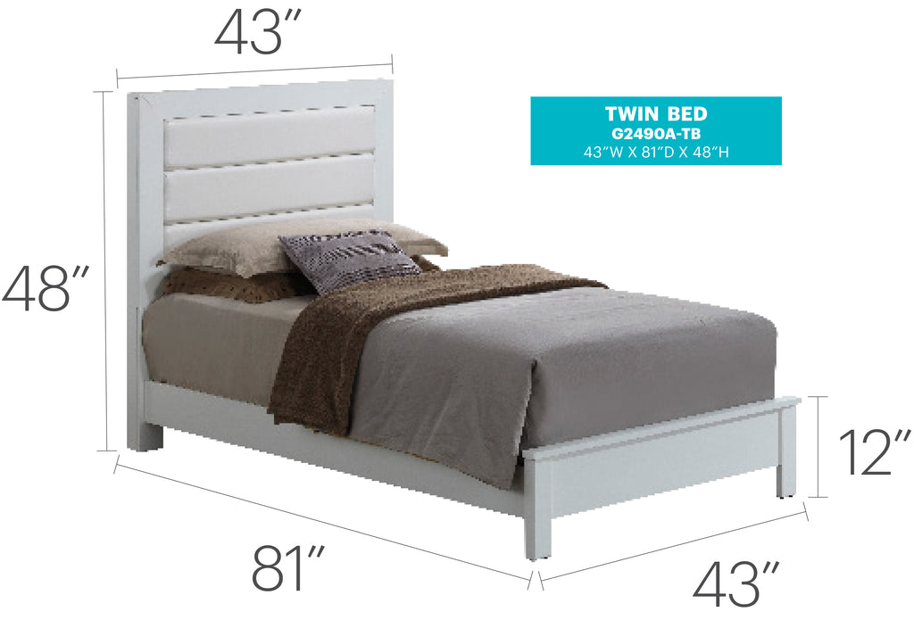 Contemporary Twin Bed In Elegant