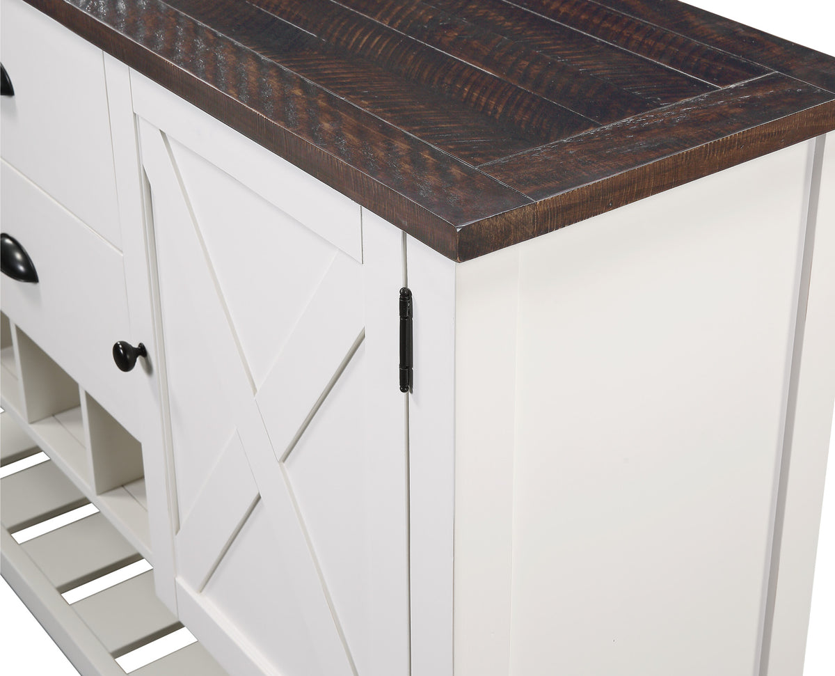 Brown and Antique White Sideboard