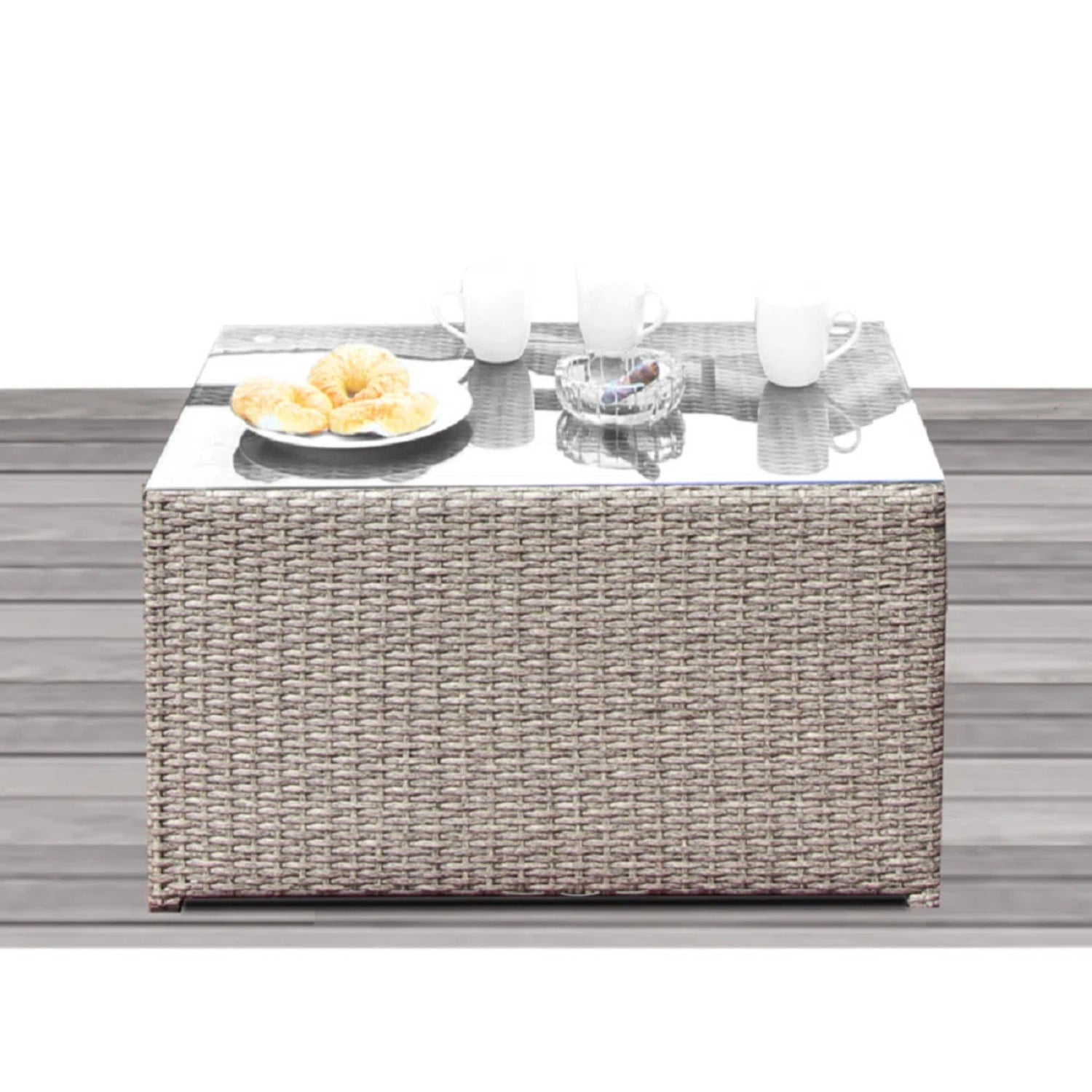 Fully Assembled Wicker Patio Seating Group for 4 with Cushions