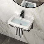 Wall-Mounted Rectangular Ceramic Bathroom Sink