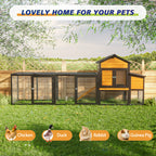 119.5” Outdoor Wooden Chicken Coop with Run