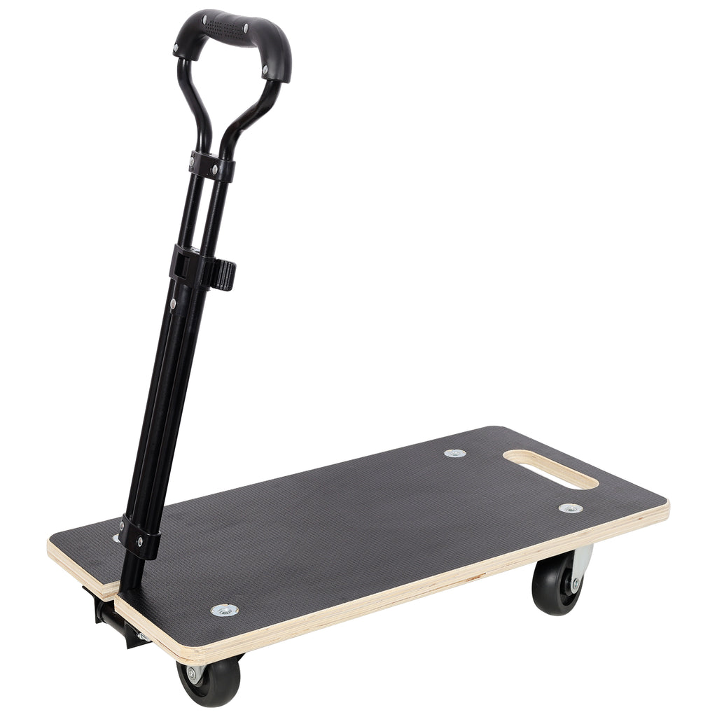 Heavy Duty Wooden Rectangle Moving Dolly with Ergonomic Handle