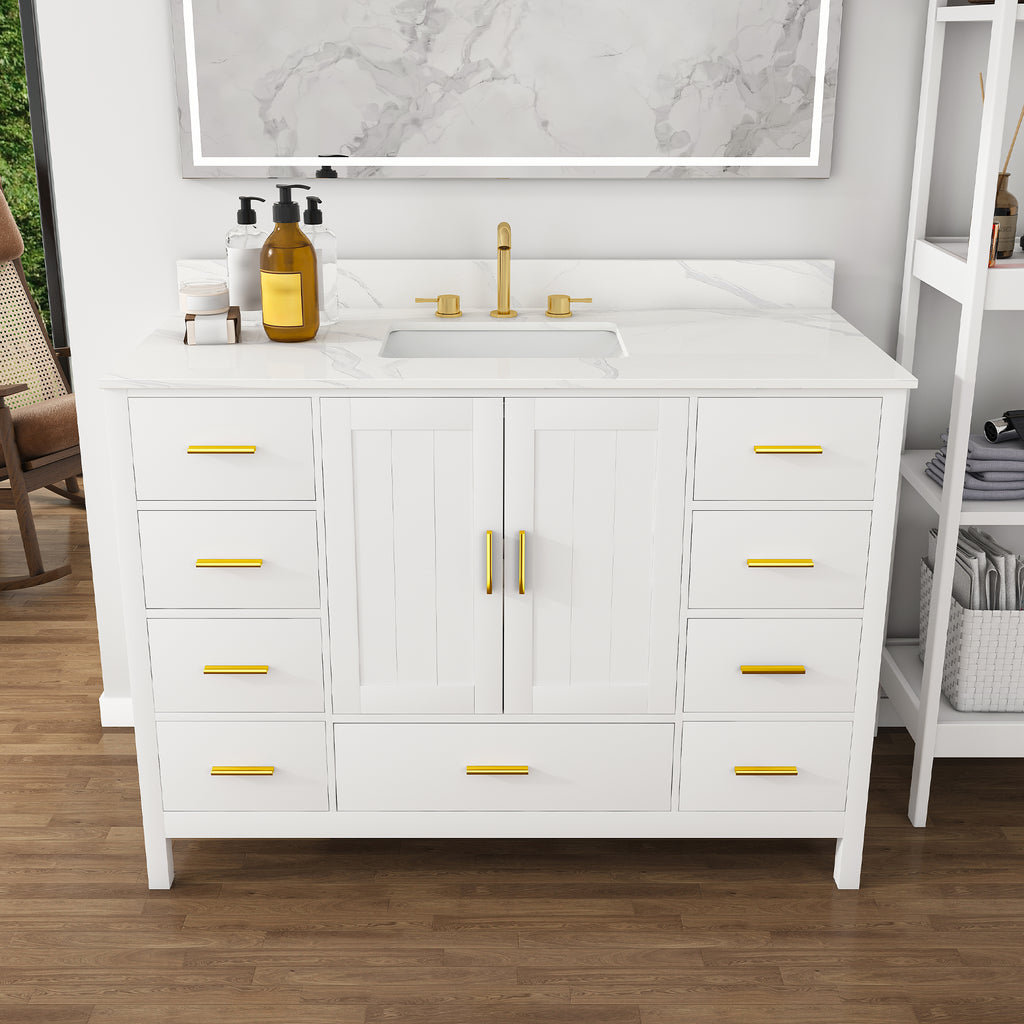 48" Modern Solid Wood Bathroom Vanity with Sink