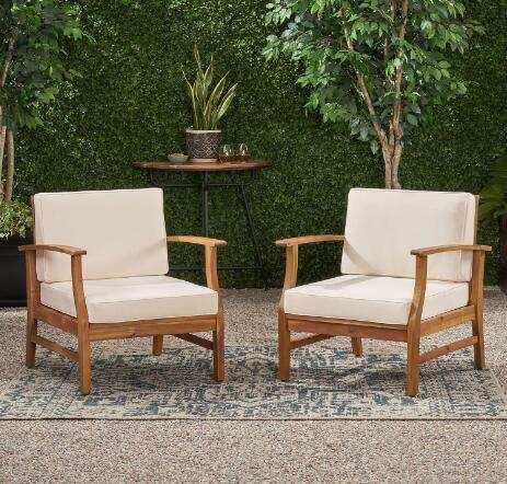 Perla Contemporary Club Chair with Water-Resistant Cushion