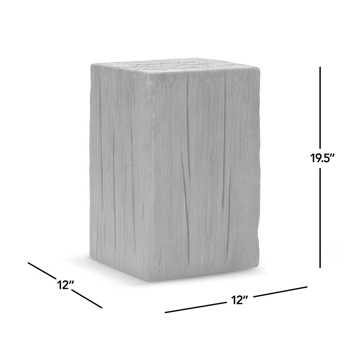 Umber Solid Reclaimed Pine Wood Side Table, 19.5-Inch, Light Natural