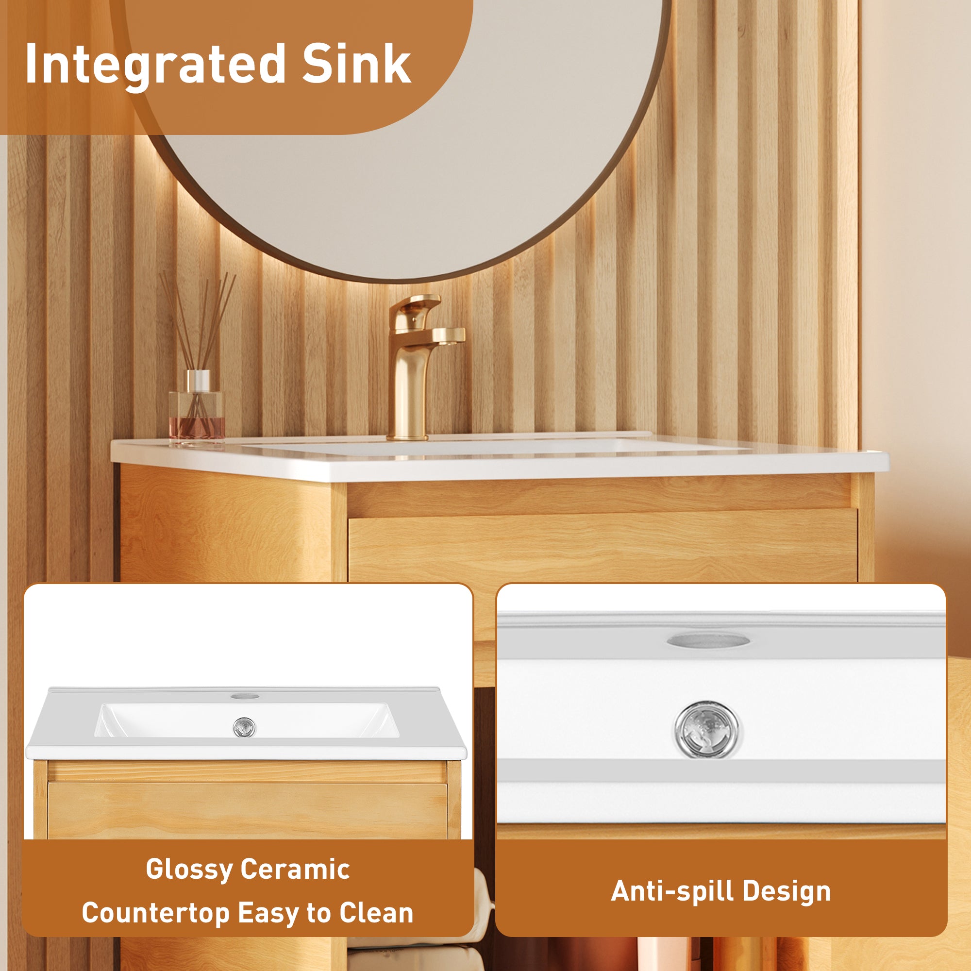 20-Inch Bathroom Vanity with Ceramic Sink