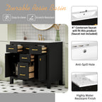 36'' Bathroom Vanity with Ceramic Sink Combo Set