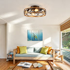 19 Inch 7 Blades Caged Ceiling Fan with Remote Control