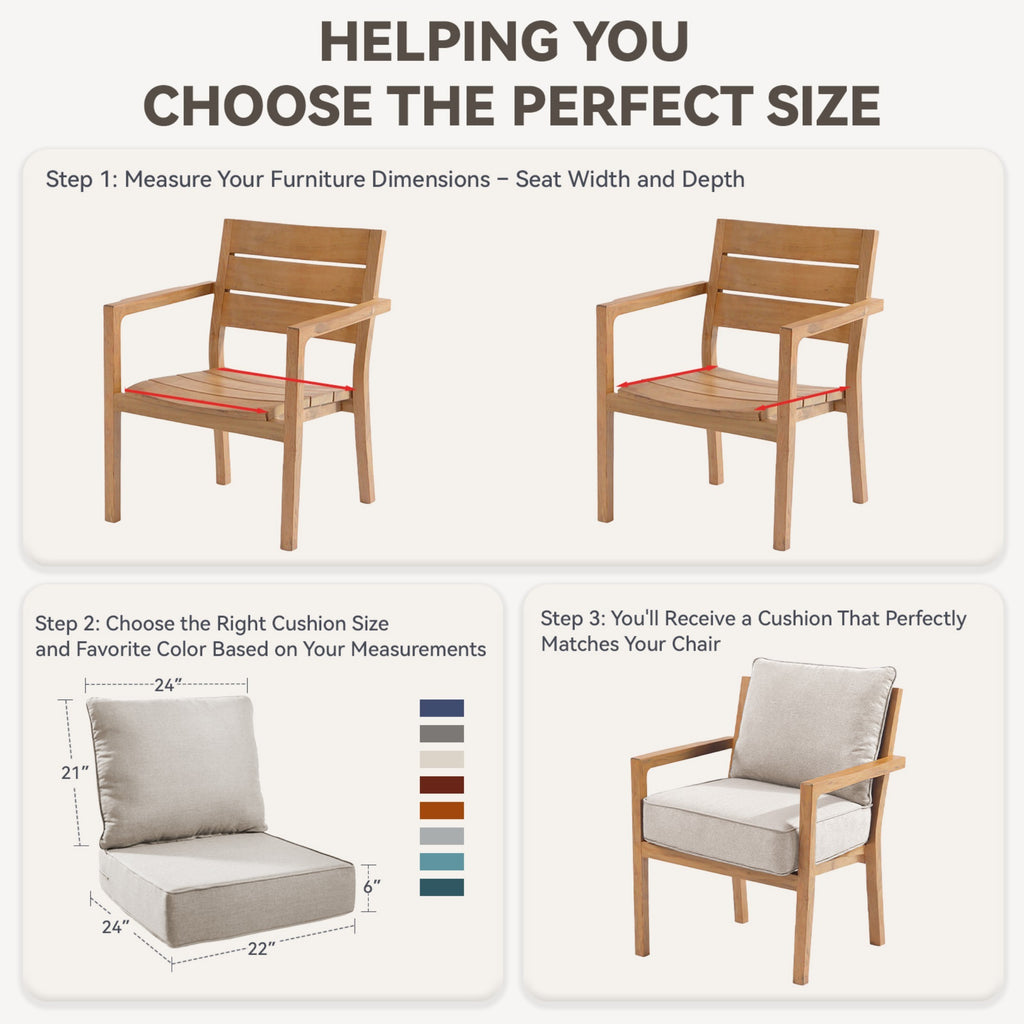 6" Thicker Outdoor Chair Cushion Set