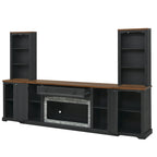 3-Piece TV Stand Set with Curved Side Cabinets