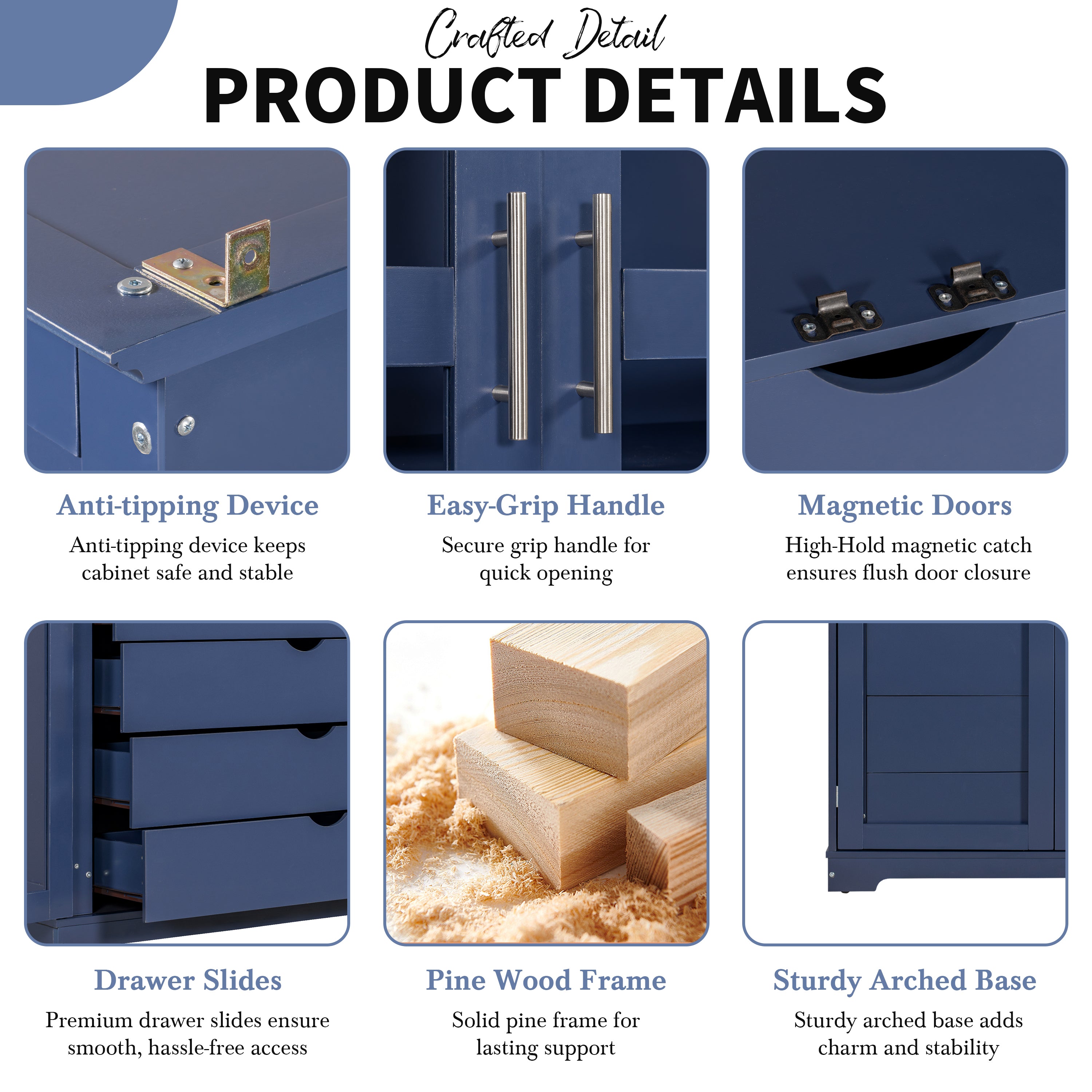 TOPMAX 44.7x20x75 Inch Kitchen Pantry