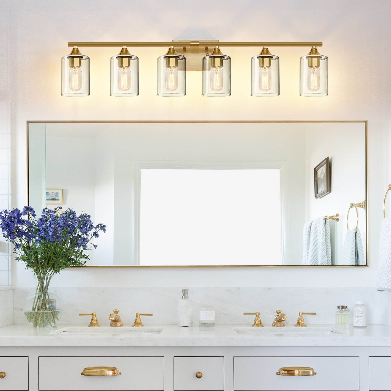 6-Light Brushed Bathroom Vanity Wall Light