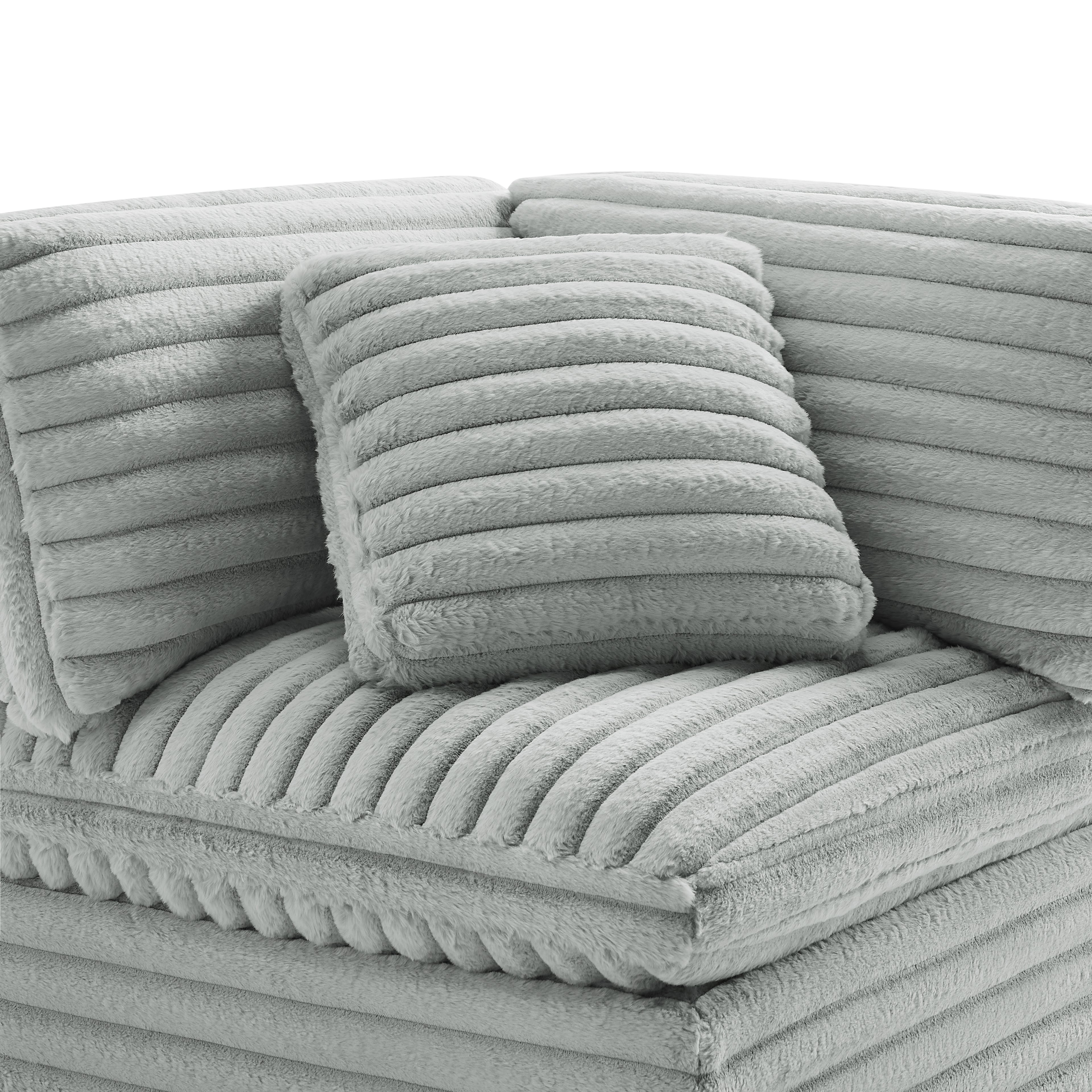 Jenny 2-Piece Sofa Sectional in Plush Polyester Cord-Like Fabric