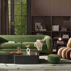 Fuji 15" Mushroom Footstool Ottoman, Moss