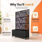 70.87" H × 46.06" W Leaf Pattern Privacy Screen with Planter Box