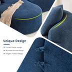 Compression Sponge L-Shape Sectional Sofa with Curved Chaise